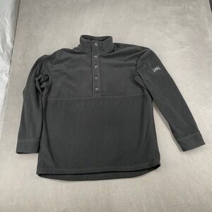 Dope Snow Comfy FW21 Fleece Pullover Sweater Black Snap Neck Mens XL